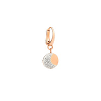 Moon & Sun rose gold & white diamonds Half-pair earring - Rose Gold