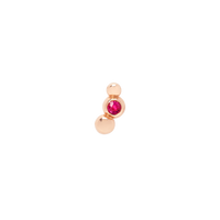 Bollicine rose gold & ruby Half-pair earring - Rose Gold