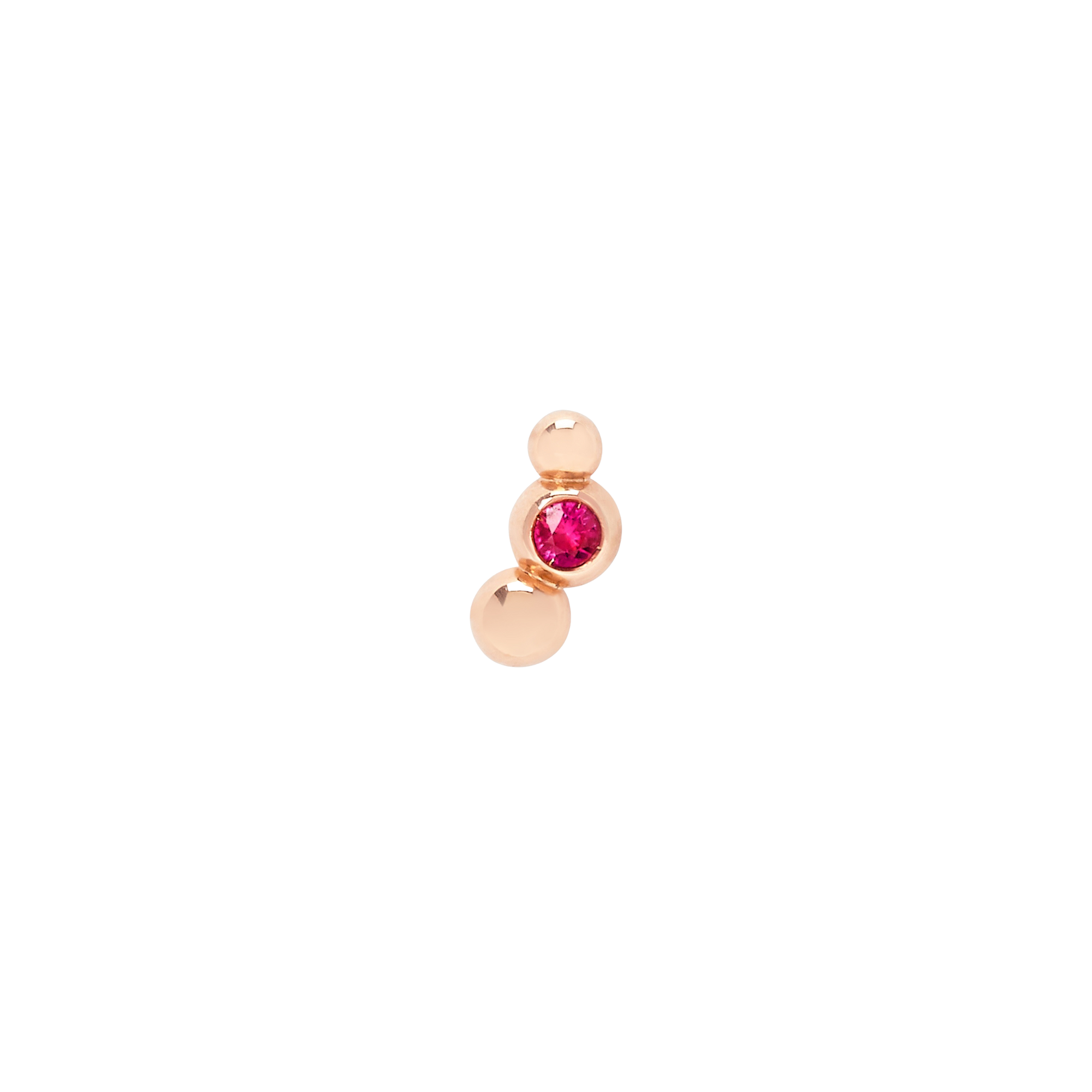 Bollicine earring in 9K rose gold with 1 ruby (ct 008)
Half pair - Rose Gold