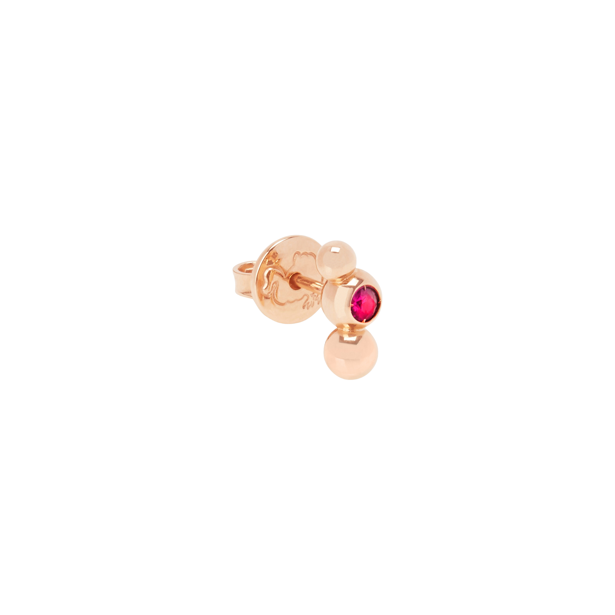 Bollicine earring in 9K rose gold with 1 ruby (ct 008)
Half pair - Rose Gold