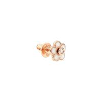 Flower rose gold & mother of pearl diamond Half-Pair Stud Earring - Rose Gold