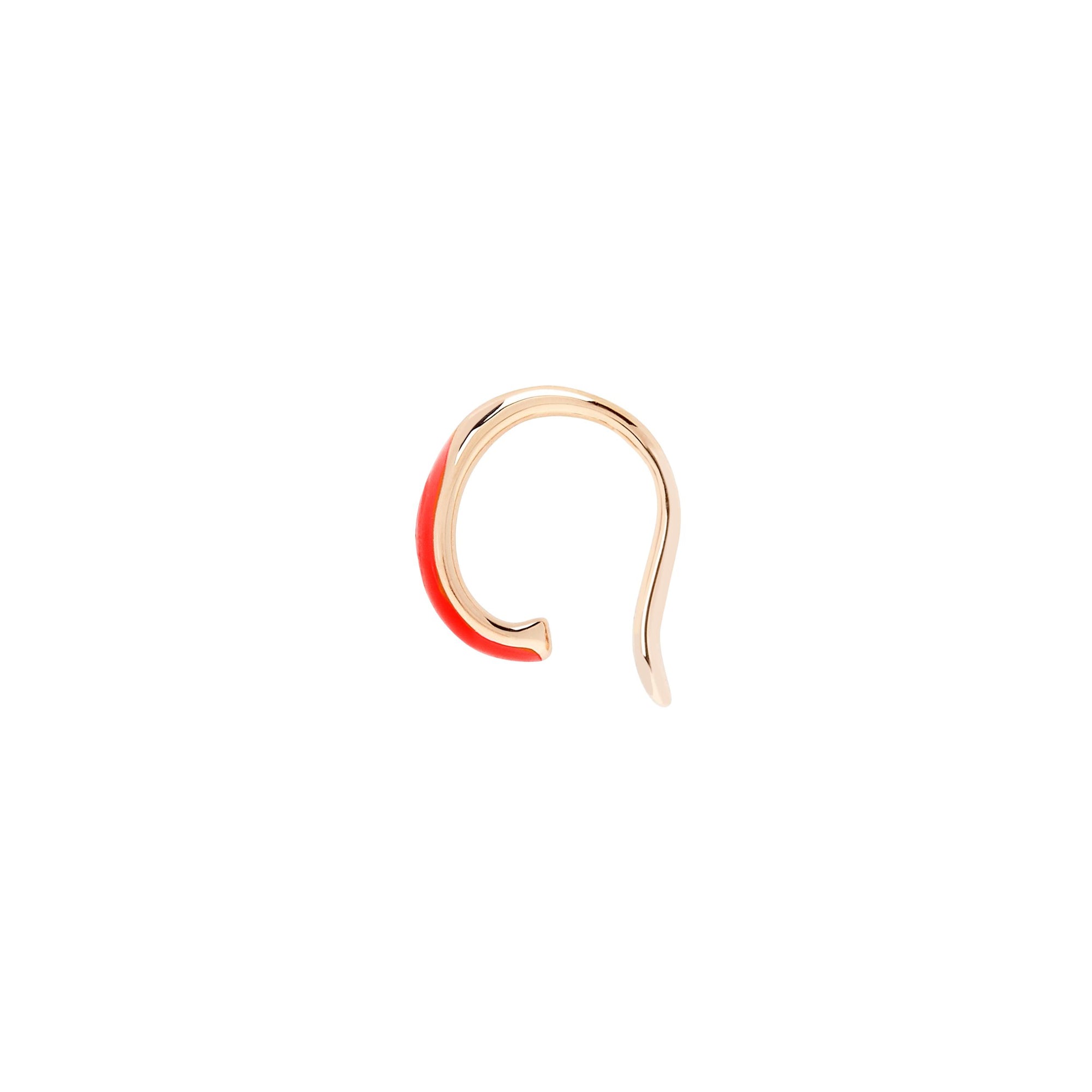 Rondelle rose gold plated silver Earcuff - Rose Gold & Red