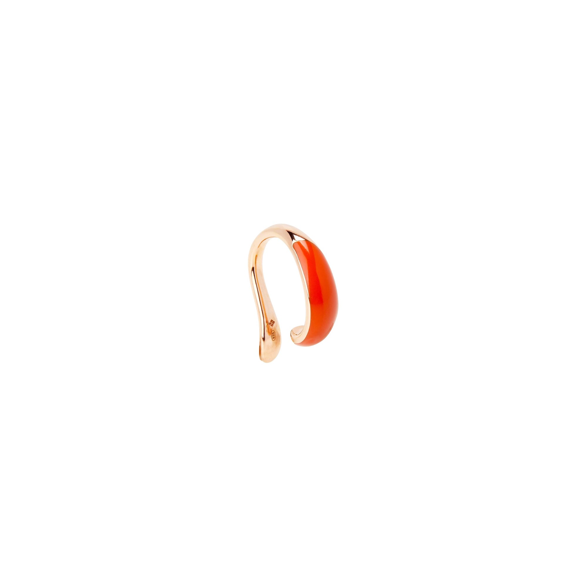 Rondelle rose gold plated silver Earcuff - Rose Gold & Red