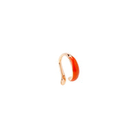 Rondelle earcuff in 18K rose gold plated silver and red enamel - Silver