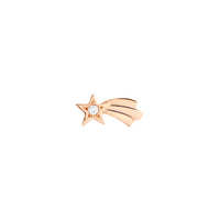 Comet Star rose gold & white diamonds Stud Half-pair earring - Rose Gold