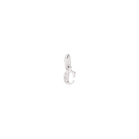 18K Rhodium-Plated White Gold Letter C Charm With 3 White Diamonds (Ct 0025) Small Model - White Gold