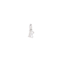 18K Rhodium-Plated White Gold Letter E Charm With 3 White Diamonds (Ct 0025) Small Model - White Gold