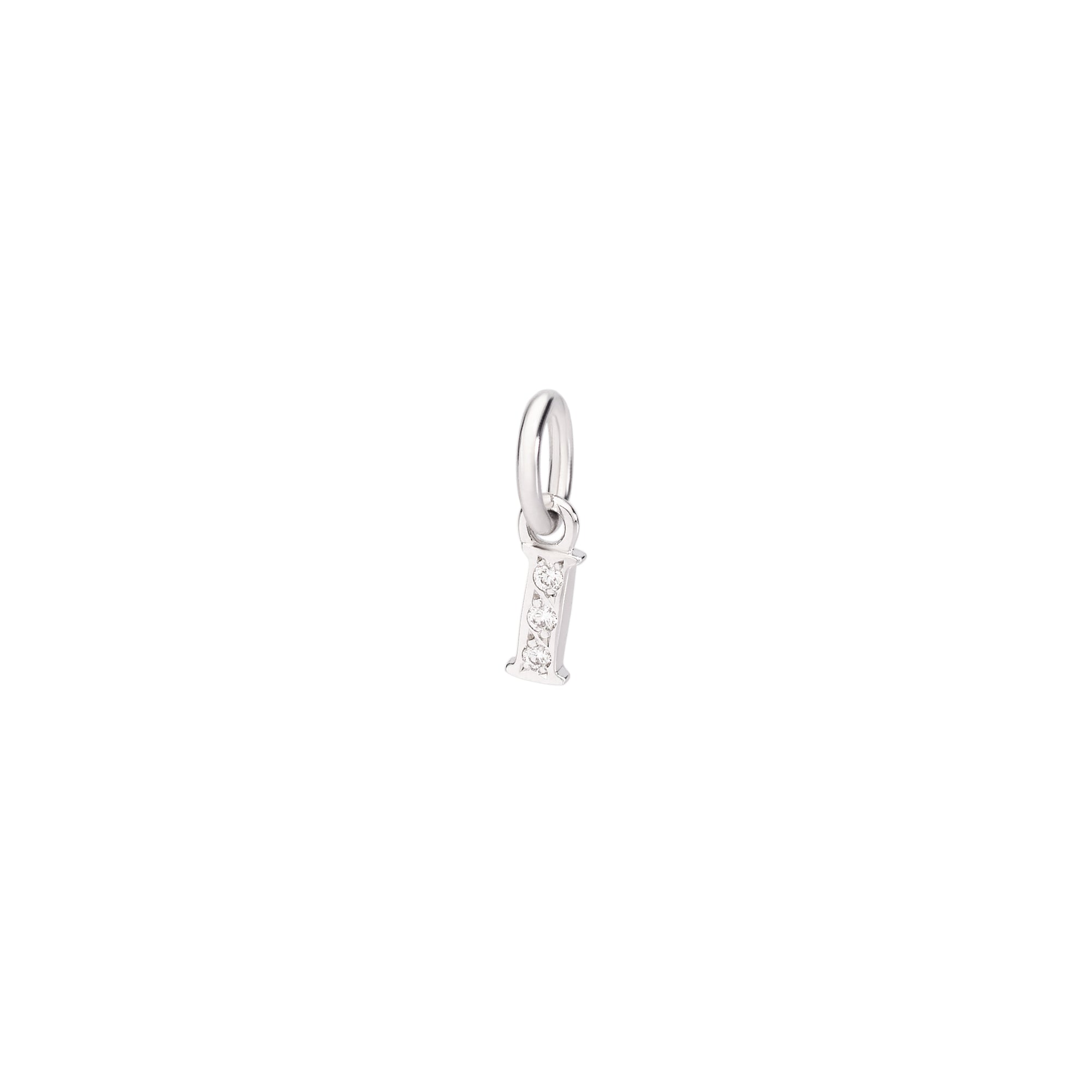 Precious letter I white gold & diamonds Charm - White Gold