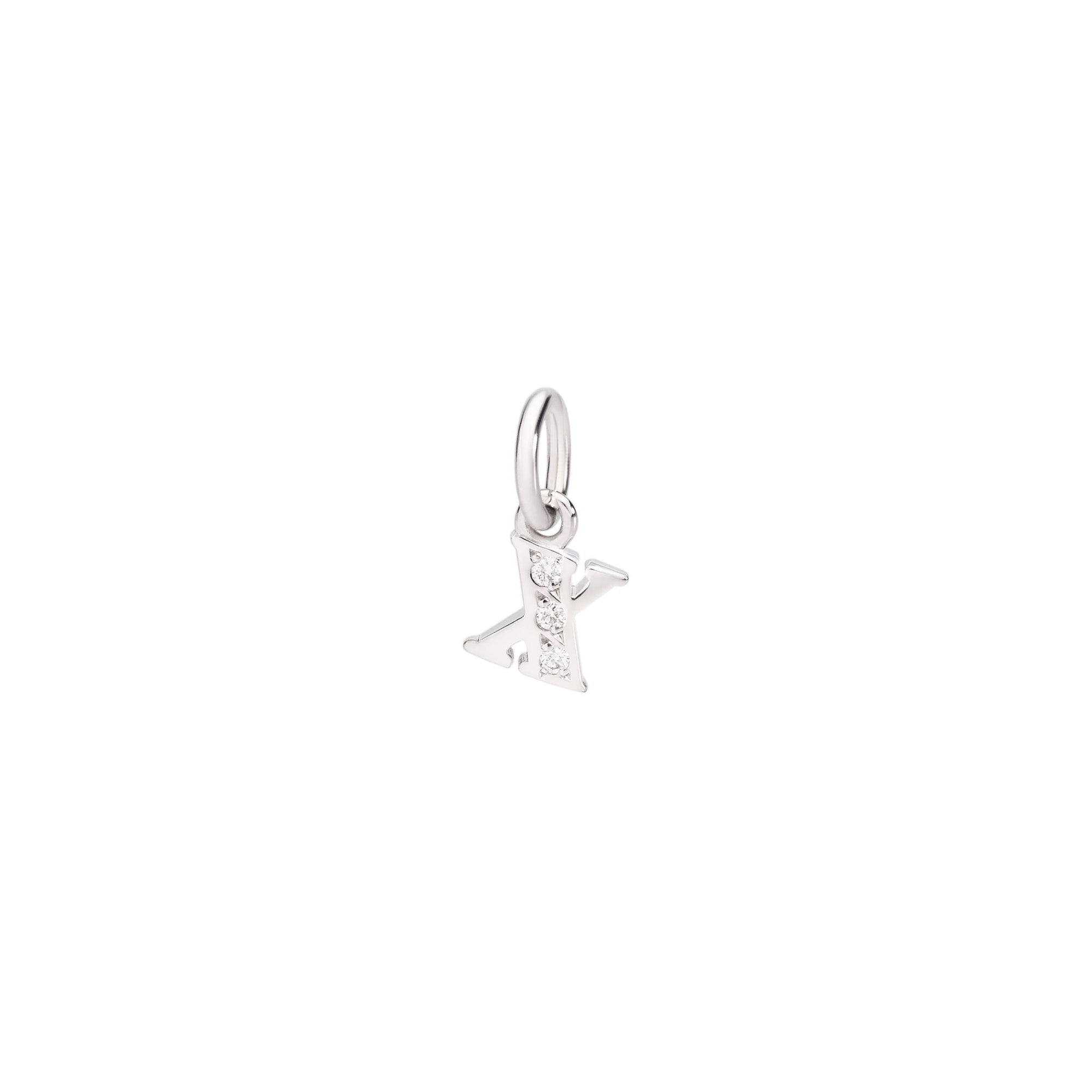 Precious letter X white gold & diamonds Charm - White Gold