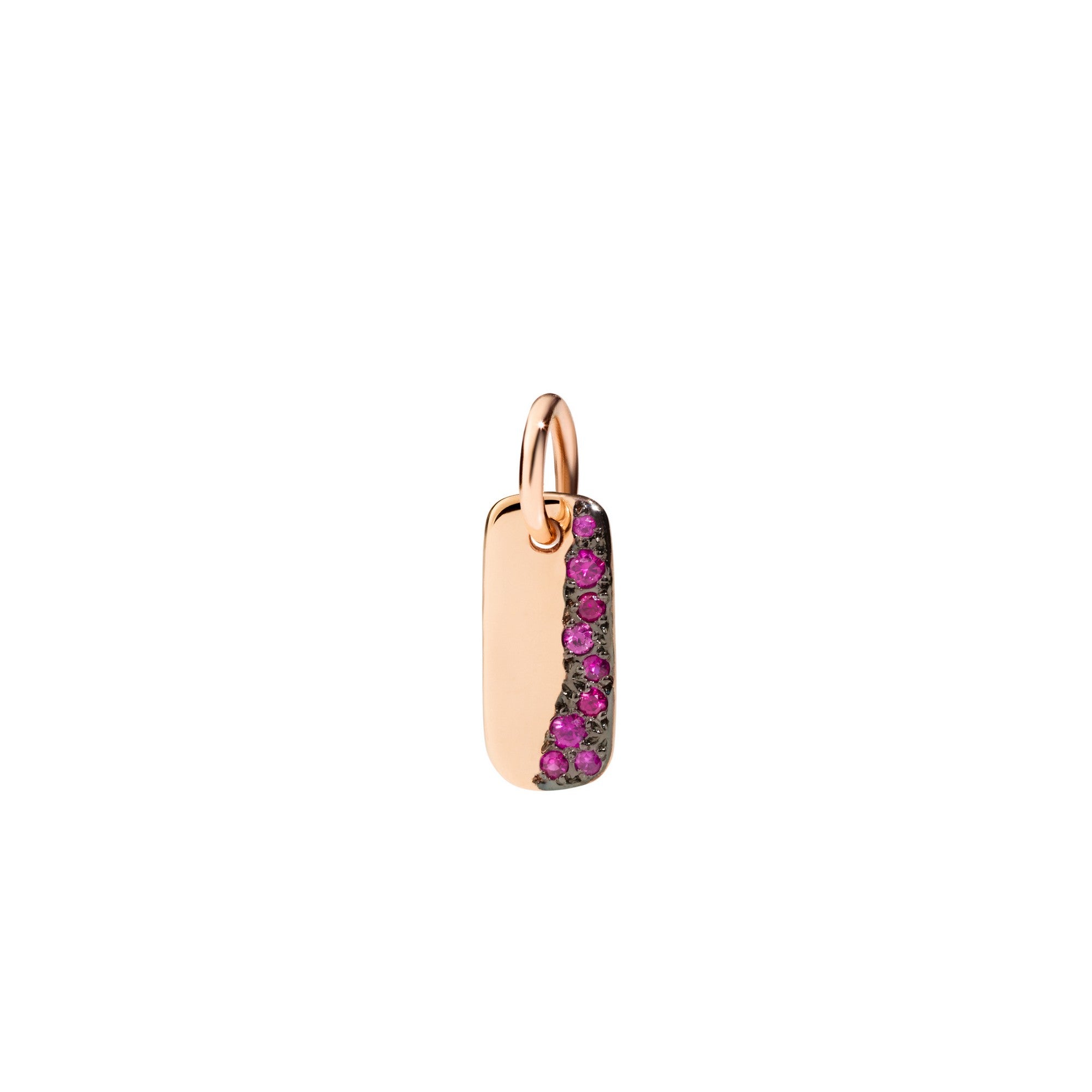Tag Charm 9K rose gold and rubies - Rose Gold