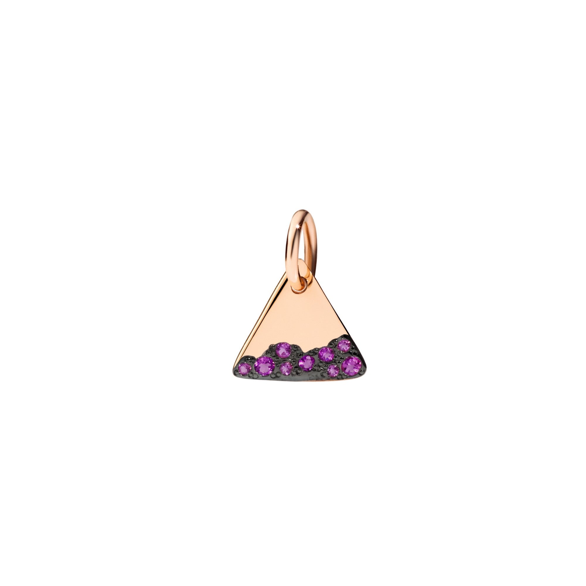 Tag Charm 9k rose gold and amethist - Rose Gold