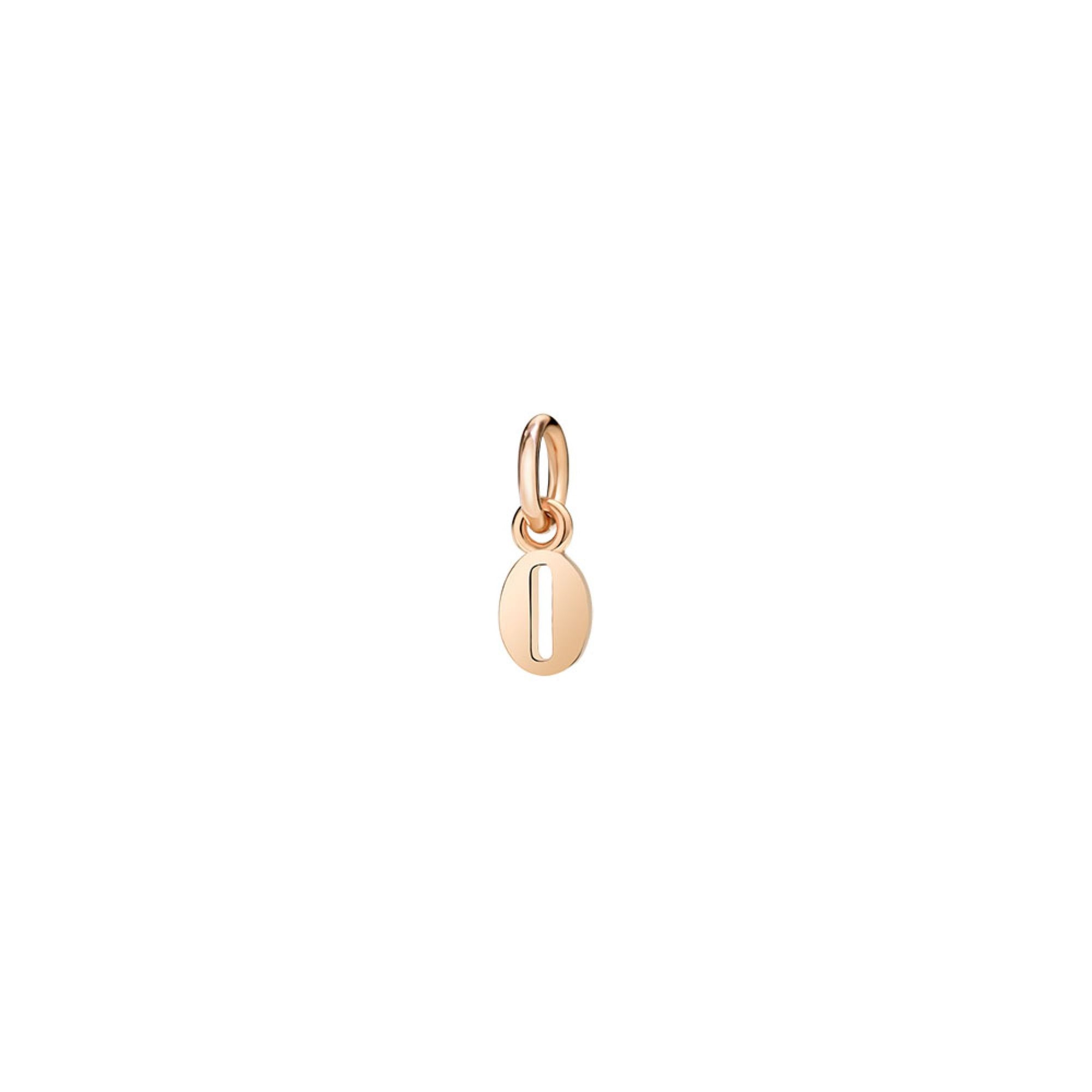 Number 0 rose gold Charm - Rose Gold