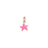 Star rose gold & hot pink enamel Charm - Rose Gold