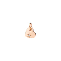 Heart rose gold & white diamond Charm - Rose Gold