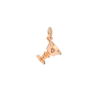 Gemini charm in 9K rose gold Black cord included - Rose Gold