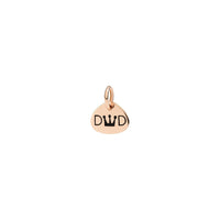 Dad charm in 9K rose gold and black enamel Black cord included - Rose Gold