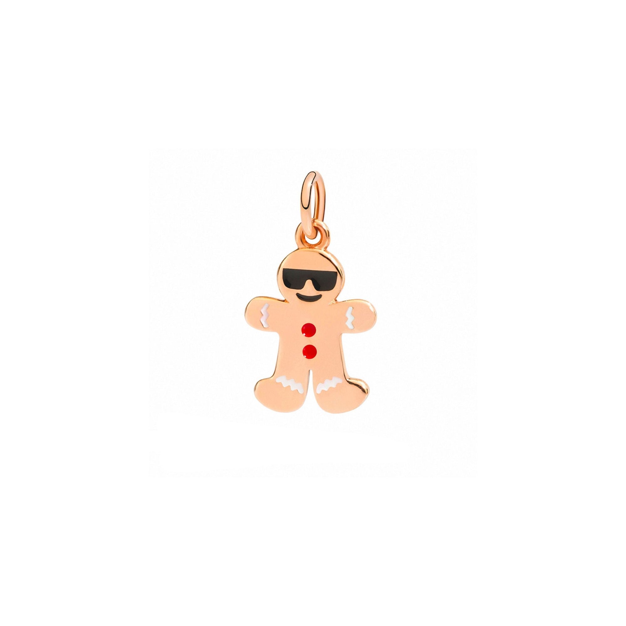 Gingerbread 9K rose gold with black enamel Black cord included - Rose Gold
