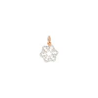 Snowflake rose gold & white diamonds Charm - Rose Gold