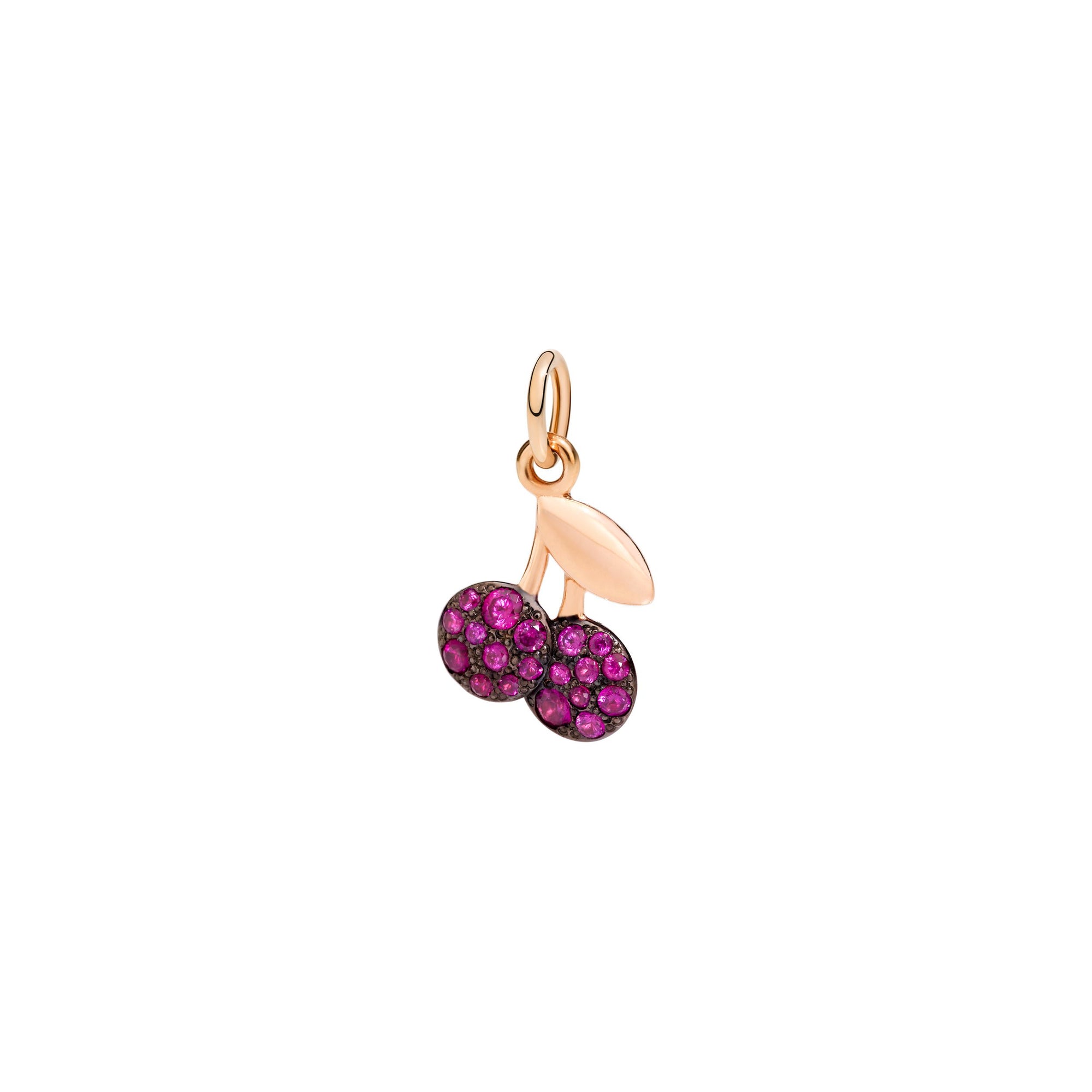 Cherry rose gold & rubies Charm - Rose Gold
