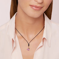 Cherry charm in 9K rose gold with 19 rubies (028 ct)  - Rose Gold