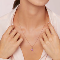 Cherry charm in 9K rose gold with 19 rubies (028 ct)  - Rose Gold