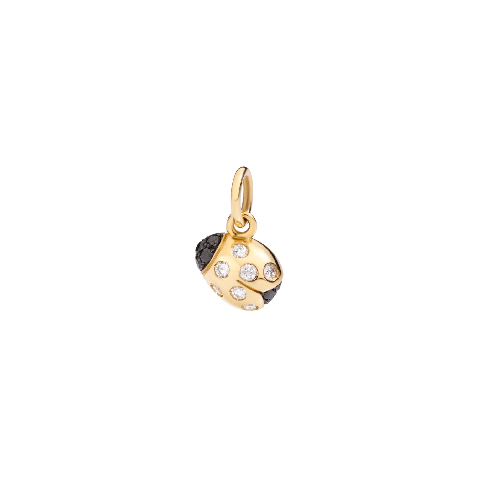 Ladybug yellow gold & diamonds Earring - Yellow Gold & Black