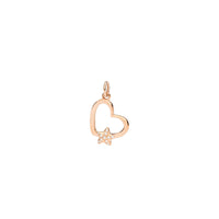 9kt rose gold silhouette charm with a 3d star in 9kt rose gold and white diamonds  - Rose Gold