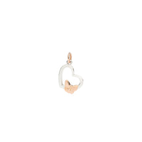 Heart white gold & rose gold Charm - White Gold