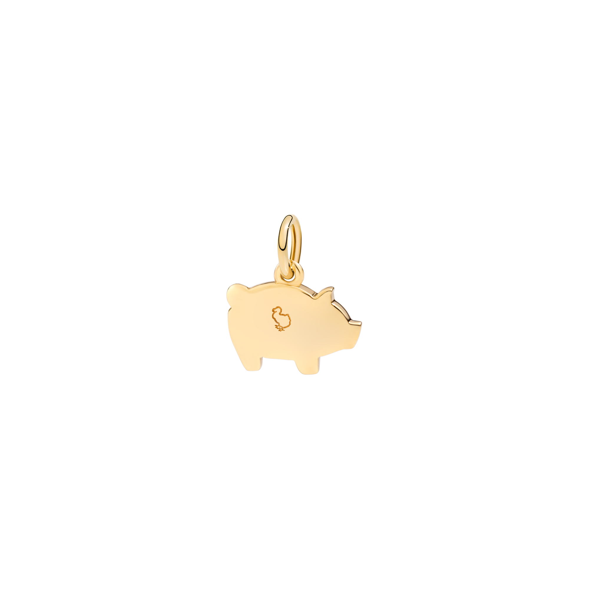 Pig yellow gold & red enamel Charm - Yellow Gold & Red