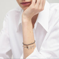 Letter X pendant in 18K rhodium plated white gold with 3 diamonds (0025 ct) small model  - White Gold