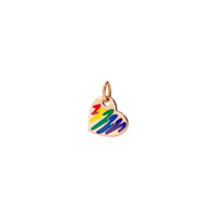 Heart rose gold & rainbow enamel Charm - Rose Gold & Multicolor