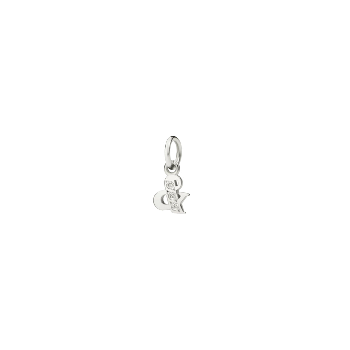 Precious letter & white gold & diamonds Charm - White Gold