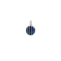 Inter silver blue & black enamel Charm - Silver & Blue & Black
