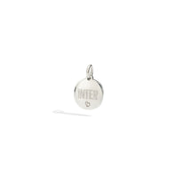 Inter silver blue & black enamel Charm - Silver & Blue & Black