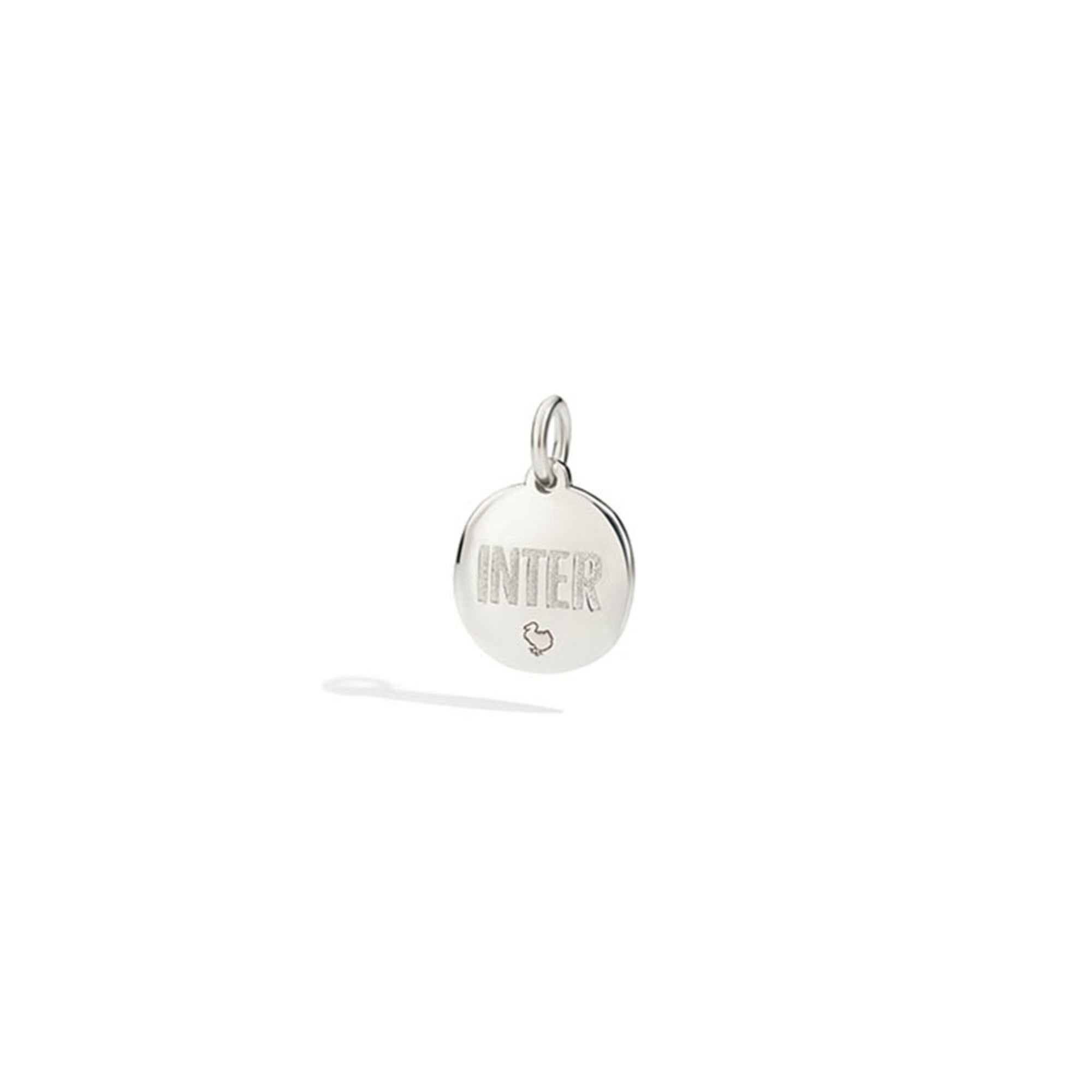 Inter silver blue & black enamel Charm - Silver & Blue & Black