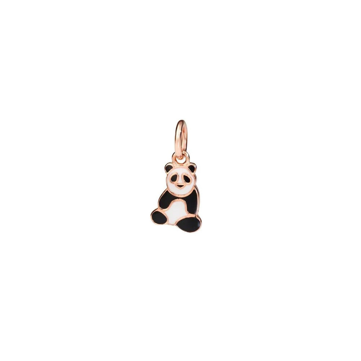 Panda rose gold black & white enamel Charm - Rose Gold