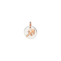 Sagittarius charm in silver and 9K rose gold - Rose Gold & Silver