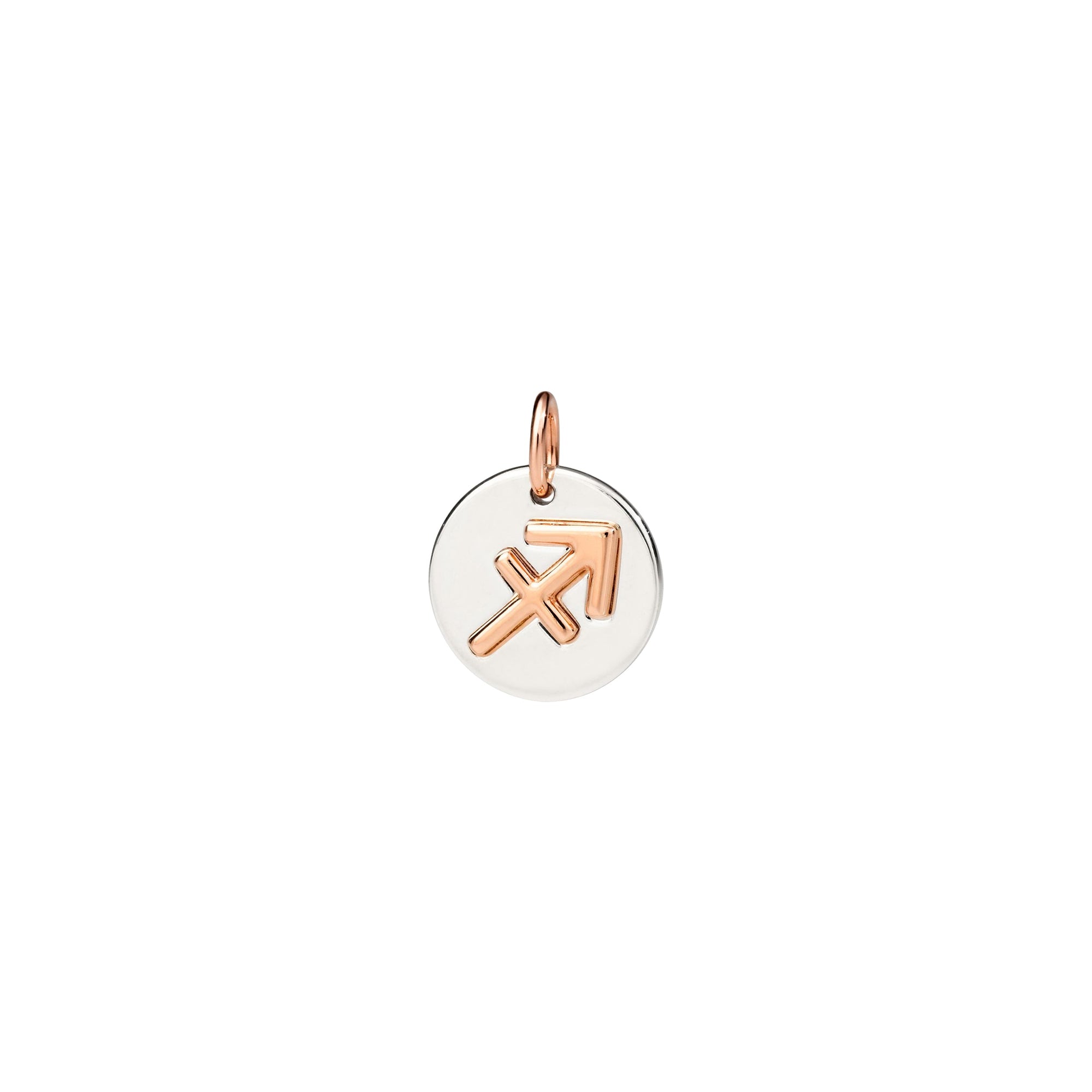 Sagittarius charm in silver and 9K rose gold - Rose Gold & Silver