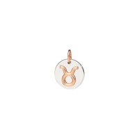 Taurus charm in silver and 9K rose gold - Rose Gold & Silver