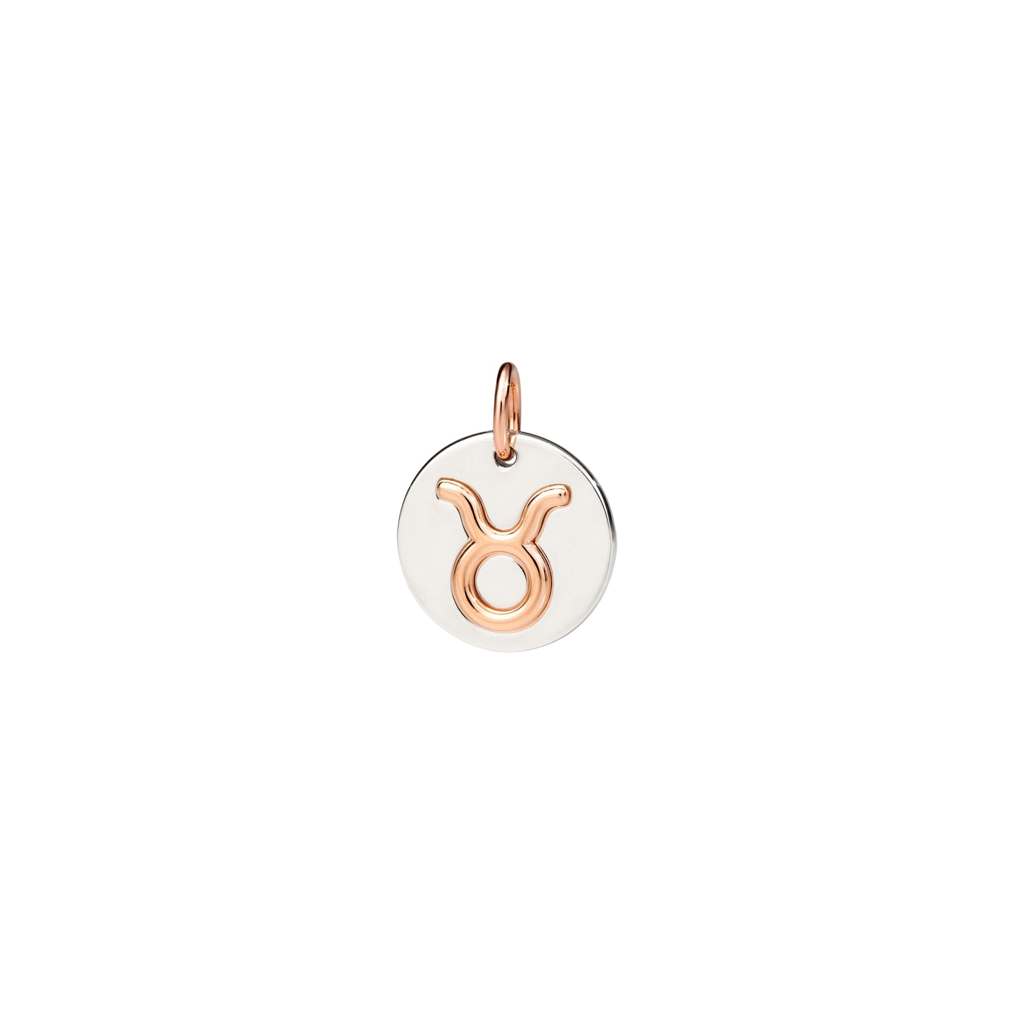 Taurus charm in silver and 9K rose gold - Rose Gold & Silver