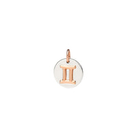 Gemini charm in silver and 9K rose gold - Rose Gold & Silver