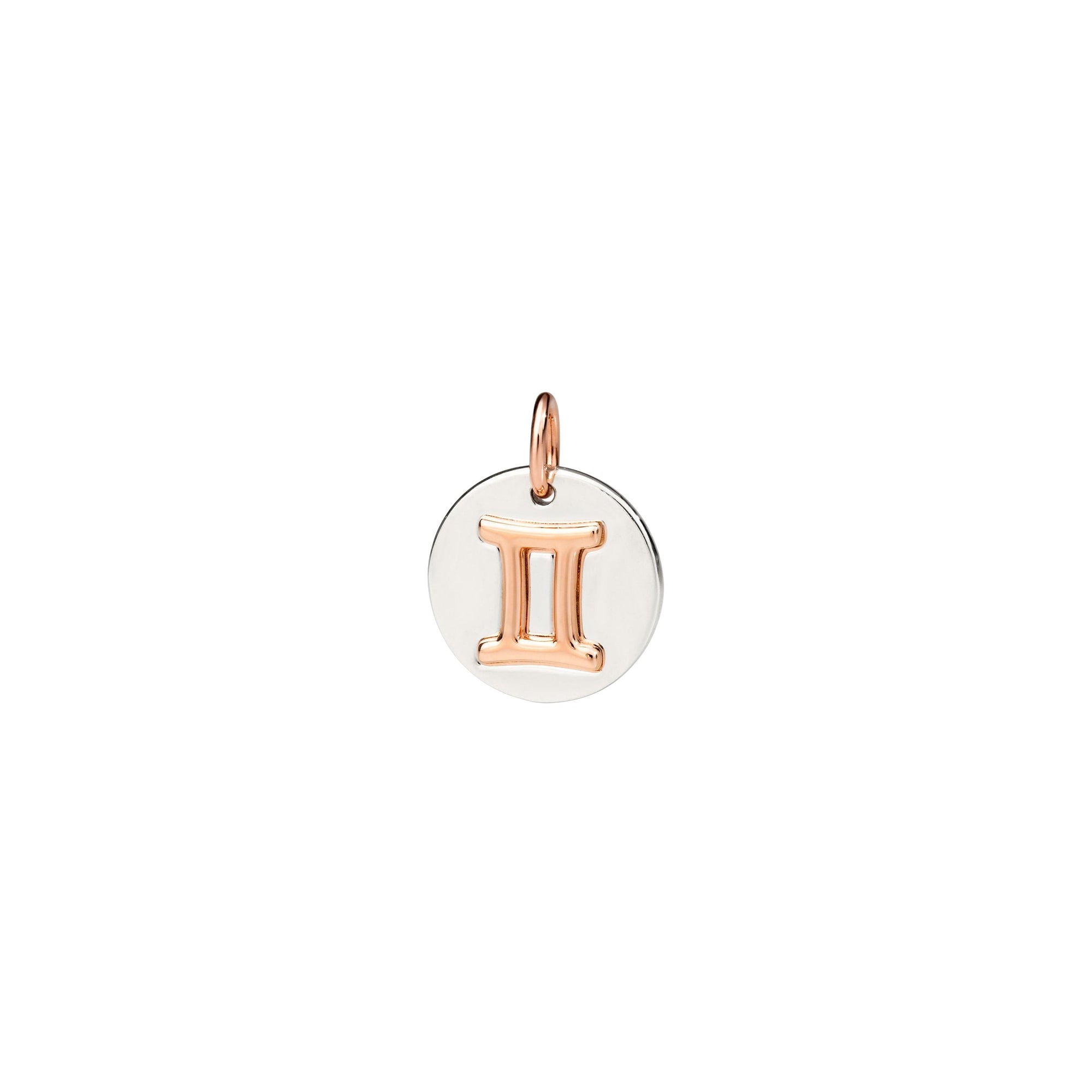 Gemini charm in silver and 9K rose gold - Rose Gold & Silver