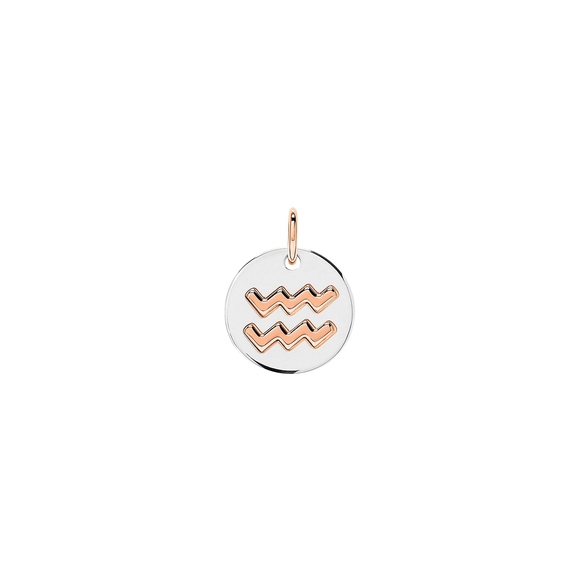 Aquarius charm in silver and 9K rose gold - Rose Gold & Silver