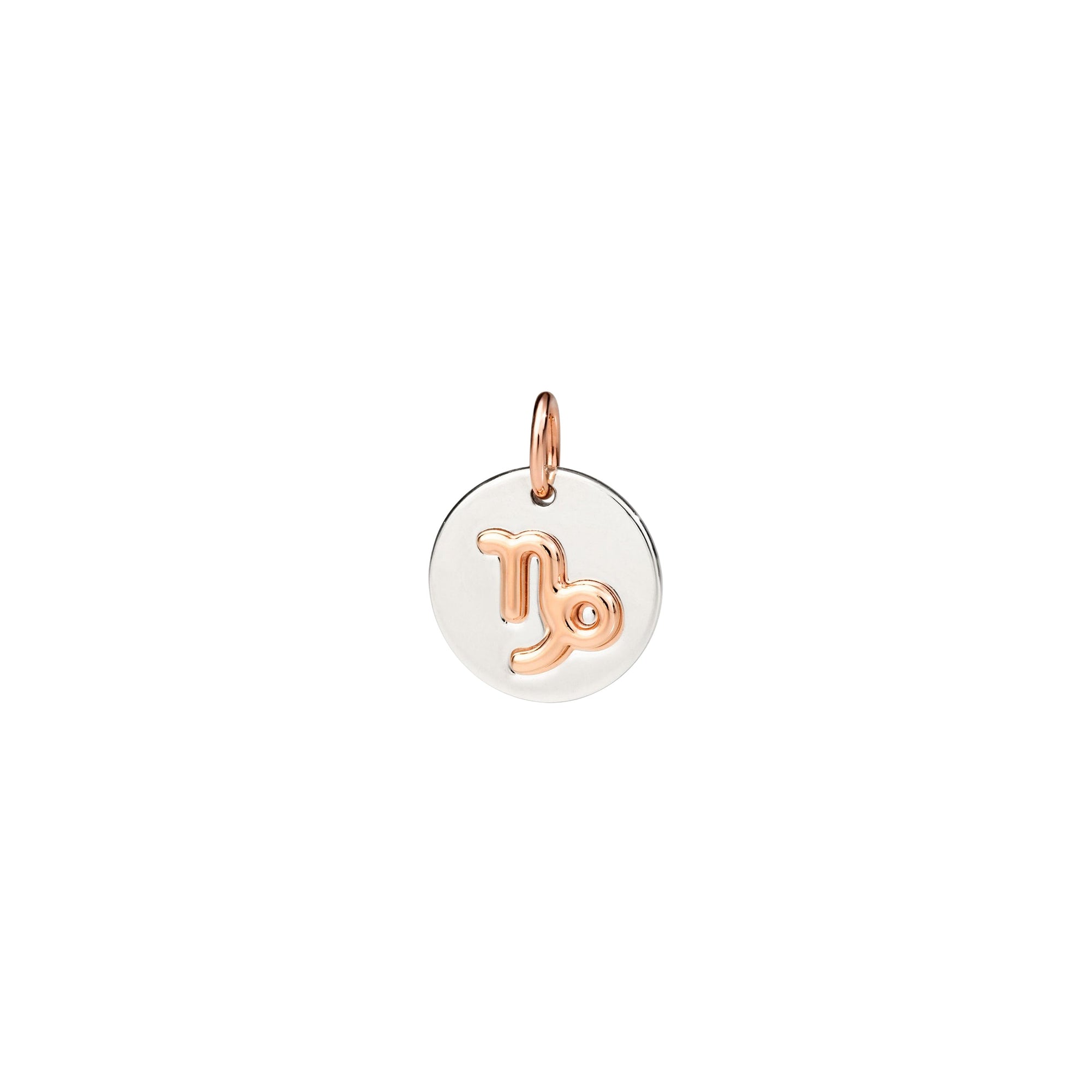 Capricorn charm in silver and 9K rose gold - Rose Gold & Silver