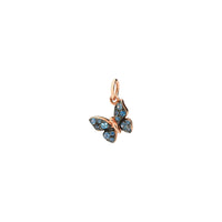 Butterfly rose gold & blue sapphires Charm - Rose Gold