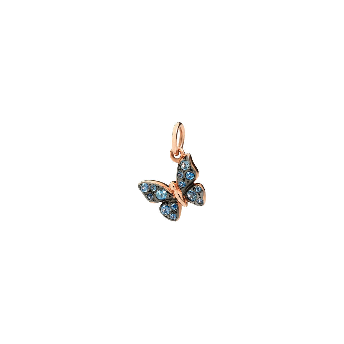 Butterfly rose gold & blue sapphires Charm - Rose Gold
