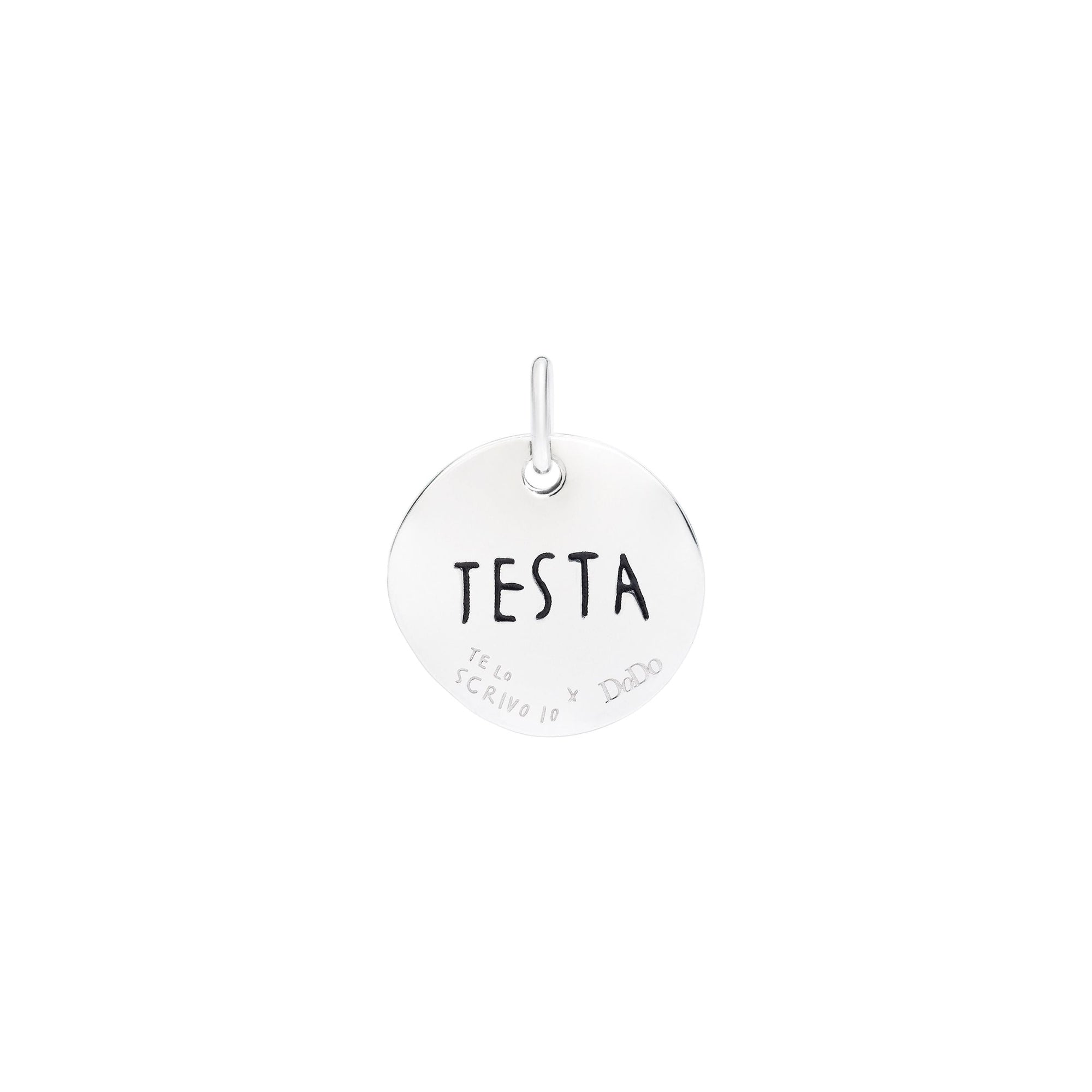 Sterling silver 'testa, cuore' teloscrivoio charm - Silver