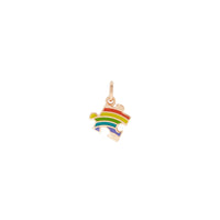 Puzzle charm in 9K rose gold and rainbow enamel - Rose Gold