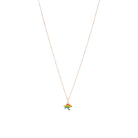 Puzzle rose gold & rainbow enamel Charm - Rose Gold & Multicolor