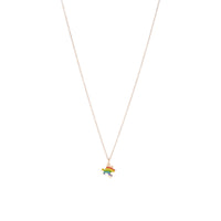 Puzzle rose gold & rainbow enamel Charm - Rose Gold & Multicolor